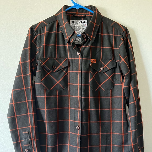 DIXXON Hallow Womens Medium Flannel Black/orange - Picture 1 of 3